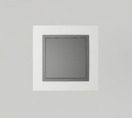 Egyes keret+egyes billentyű, METALLO Alumínium/Szürke