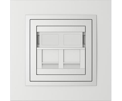Egyes keret+dupla RJ45 aljzat, ANIMATO Alumínium