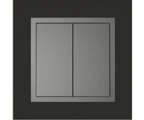 Egyes keret+telefon fedlap, METALLO Nikkel/Szürke